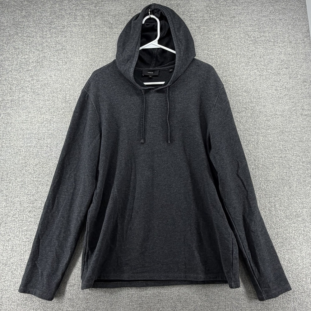 Vince Pollover Hoodie Long Sleeve Shirt Men Sz Medium Dark Gray Casual